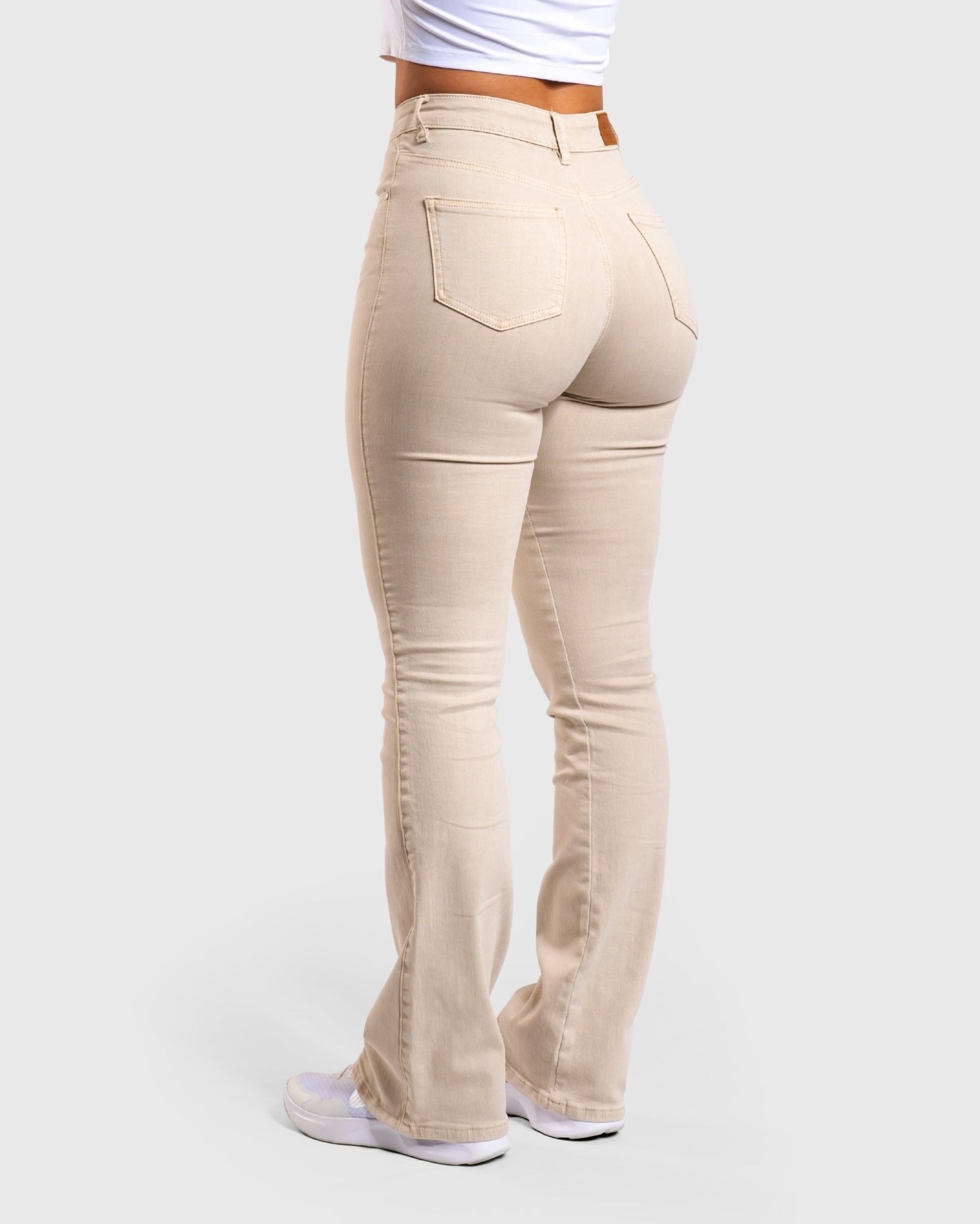 Beige Flared Jeans - Peach Tights - Jeans