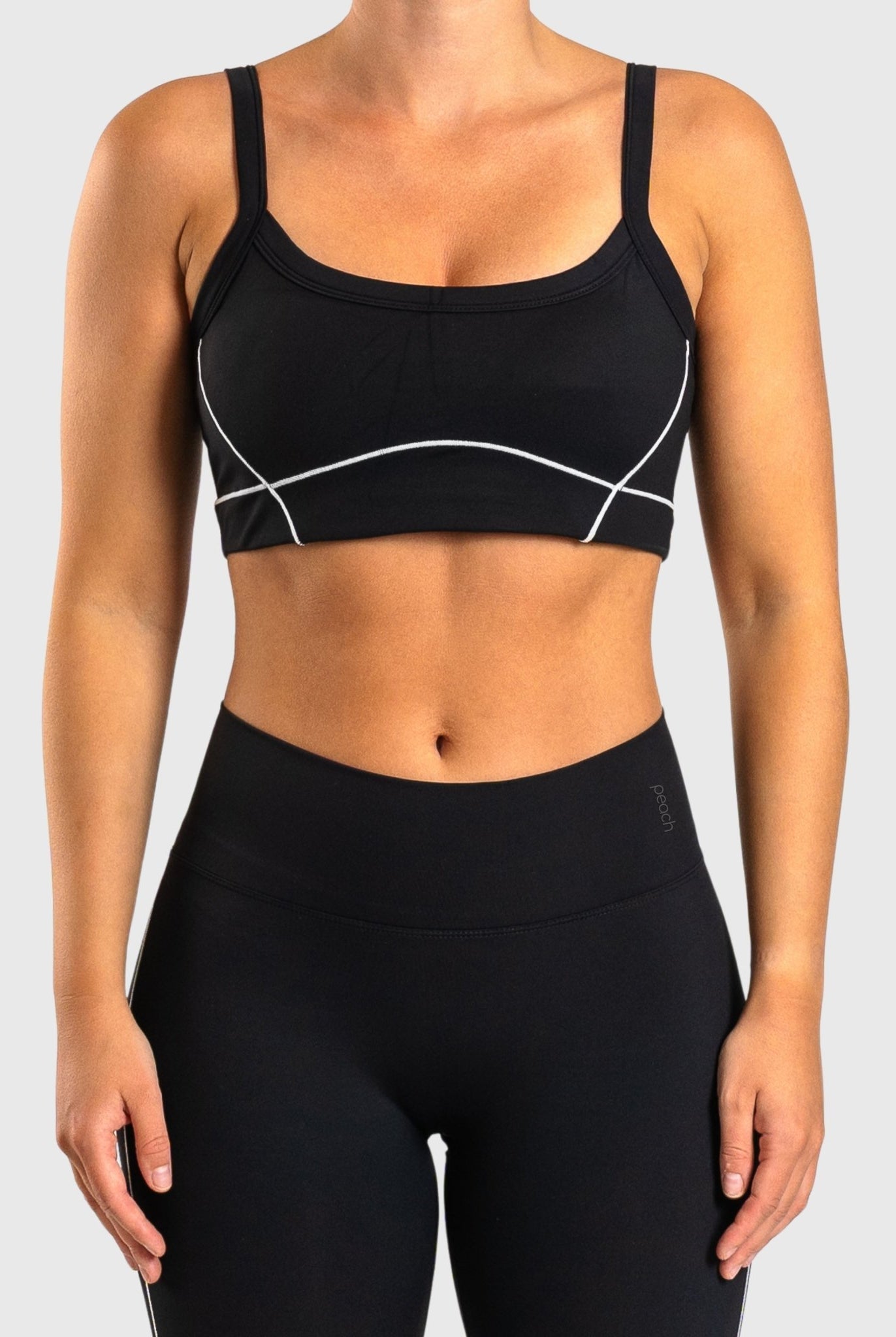 Black Bloom Topp - Peach Tights - Sports - Bra
