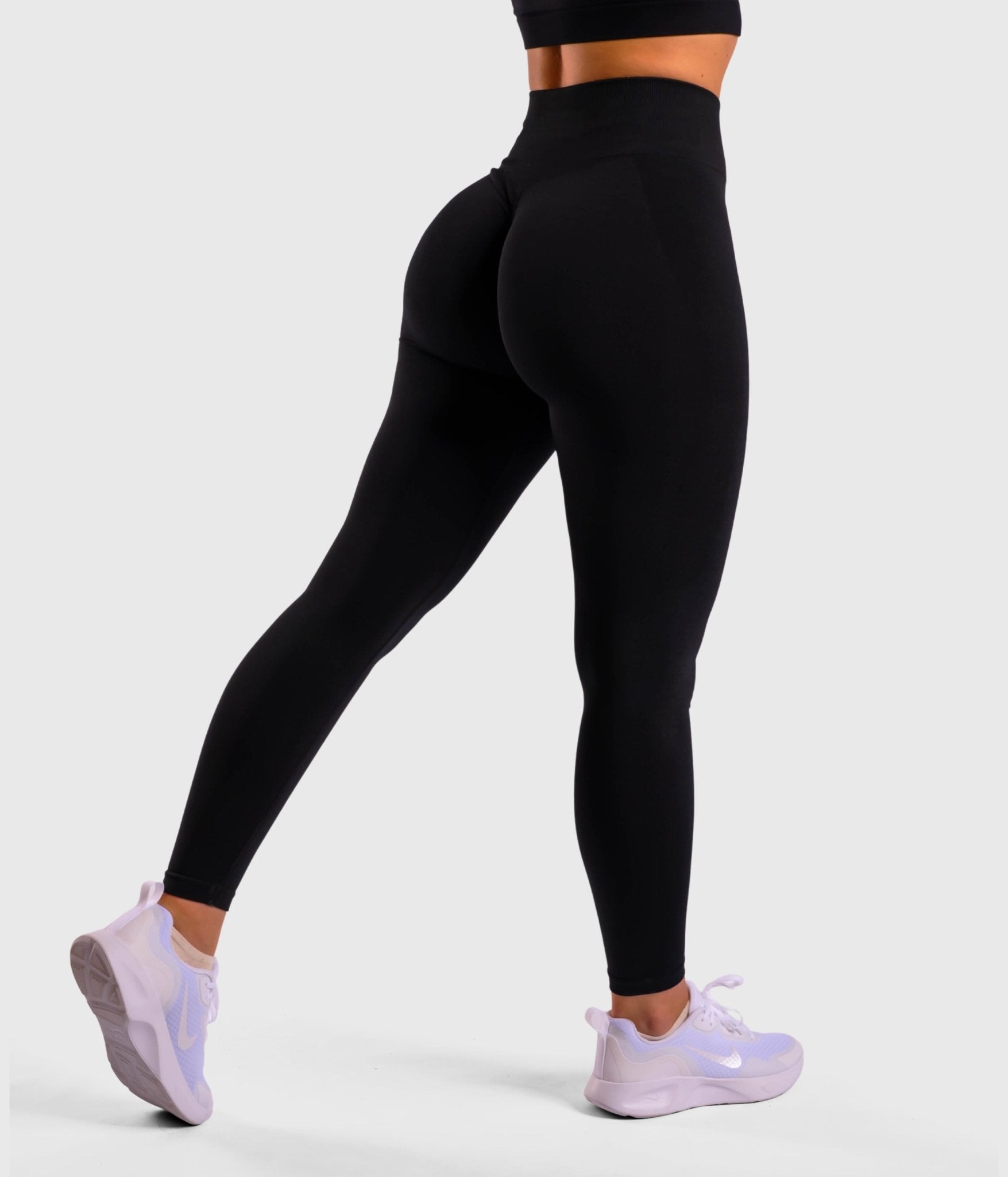 Black Deluxe Mid Waist Tights - Peach Tights - Tights