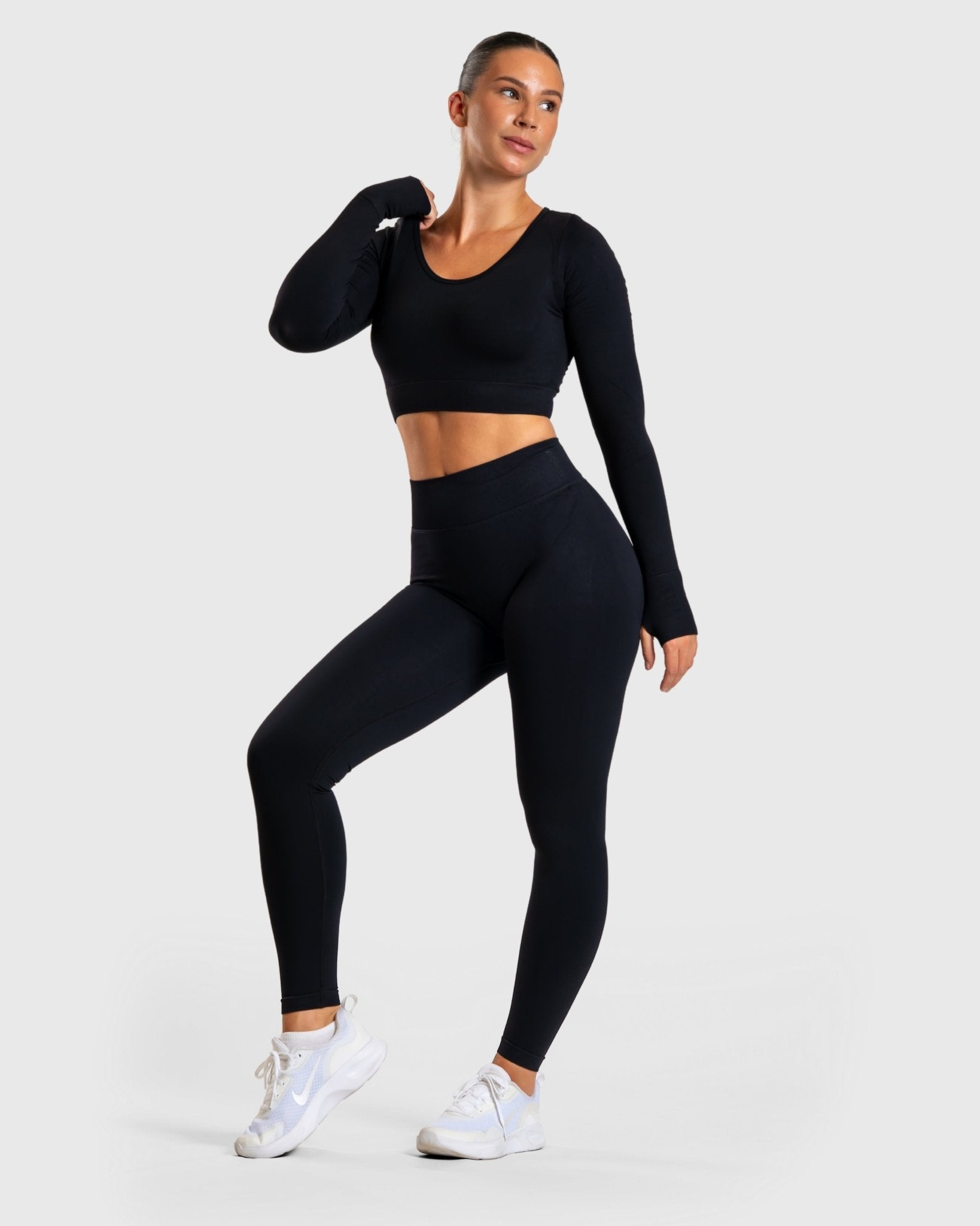 Black Ignite Long Sleeve - Peach Tights - Long sleeve