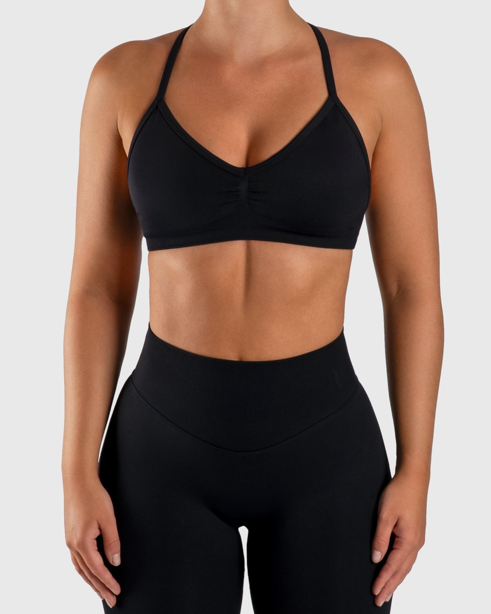 Black Vivid Sports - bra - Peach Tights - Sports - Bra