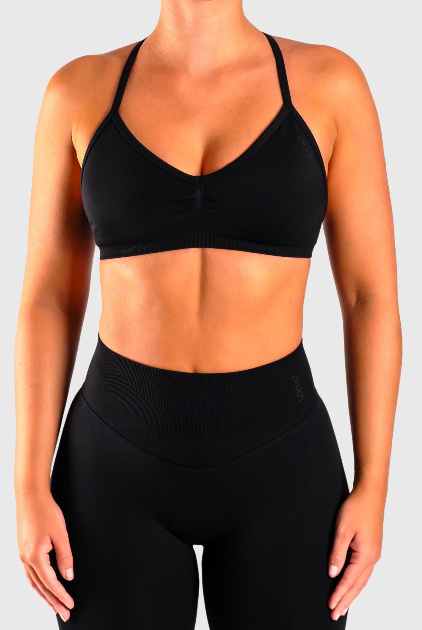 Black Vivid Sports - bra - Peach Tights - Sports - Bra