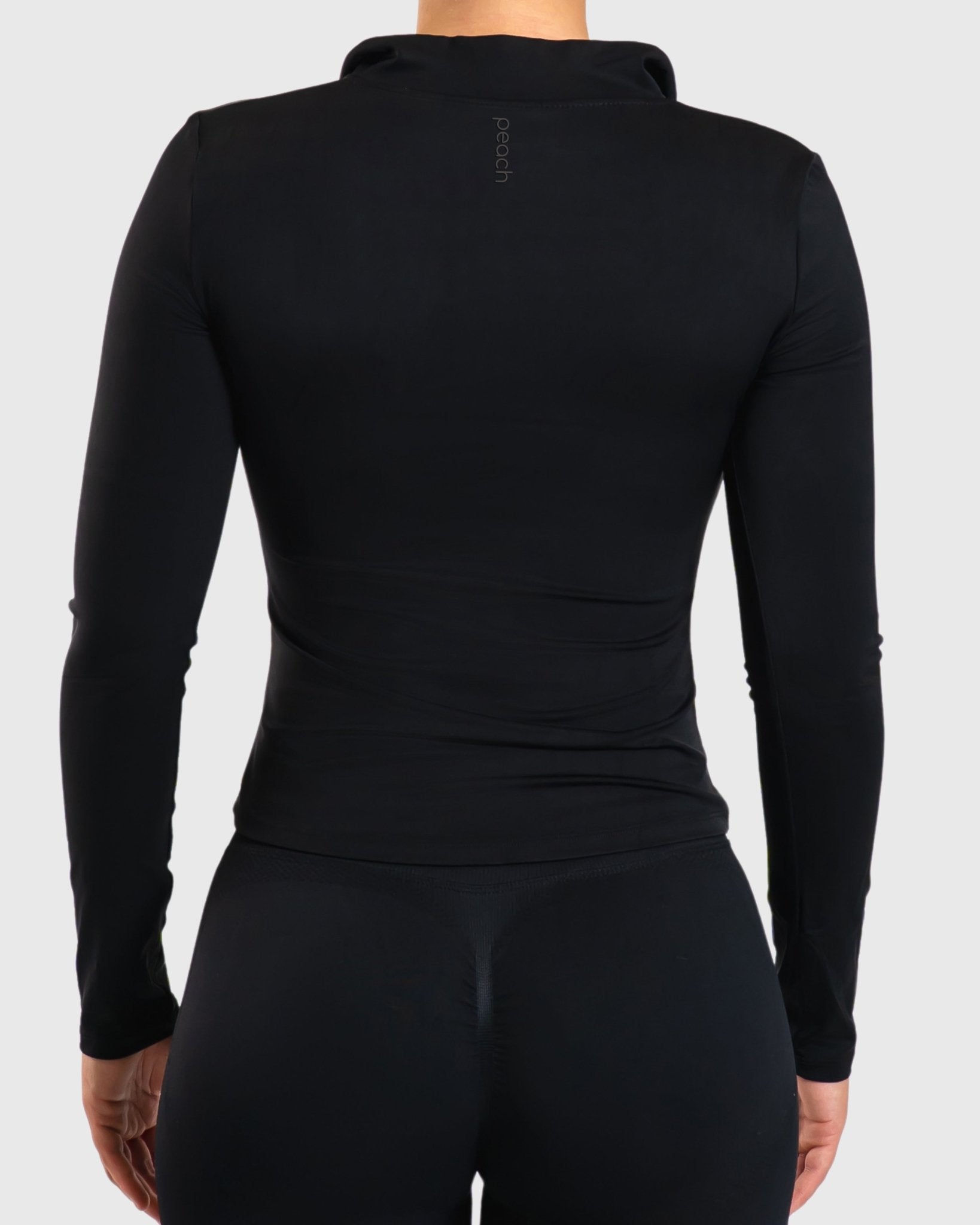 Black Zip Long Sleeve - Peach Tights - Long sleeve