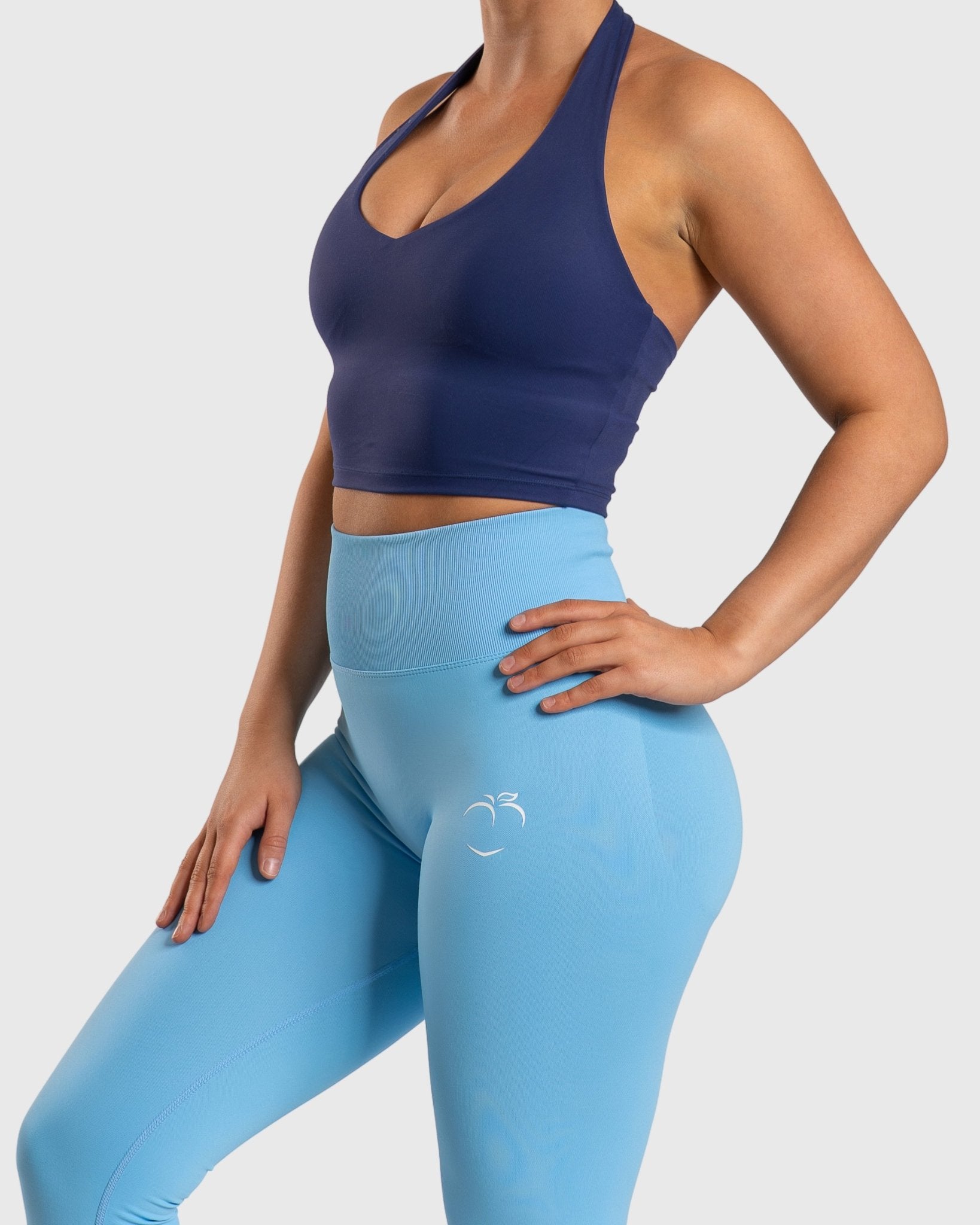 Blue Lush Halterneck Topp - Peach Tights - Sports - Bra