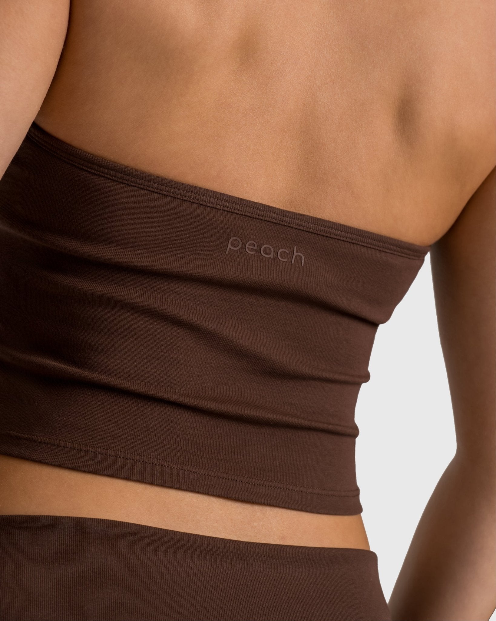 Brown Flow Halterneck Topp - Peach Tights - Sports - Bra