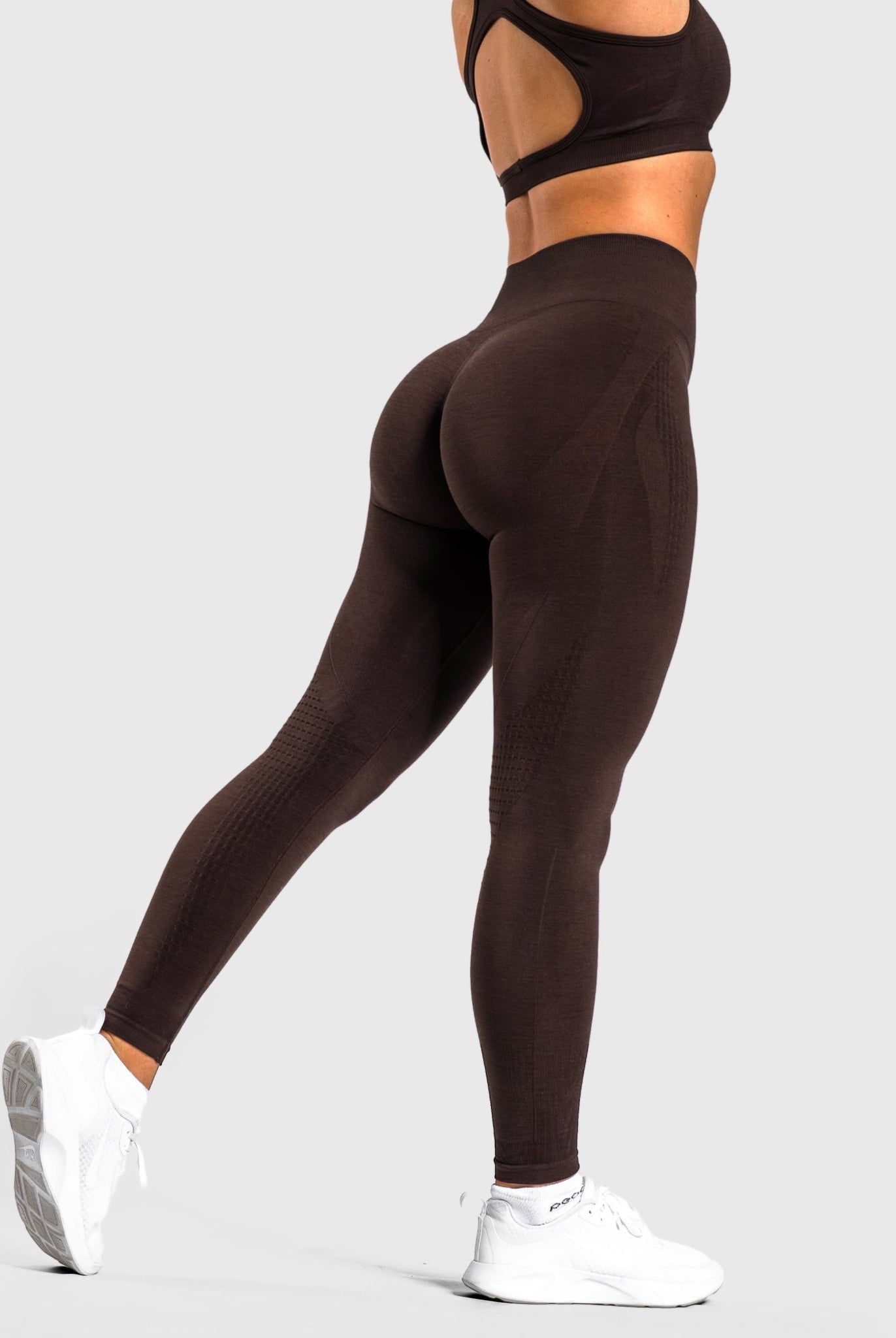Dark Brown Edge Tights - Peach Tights - Tights