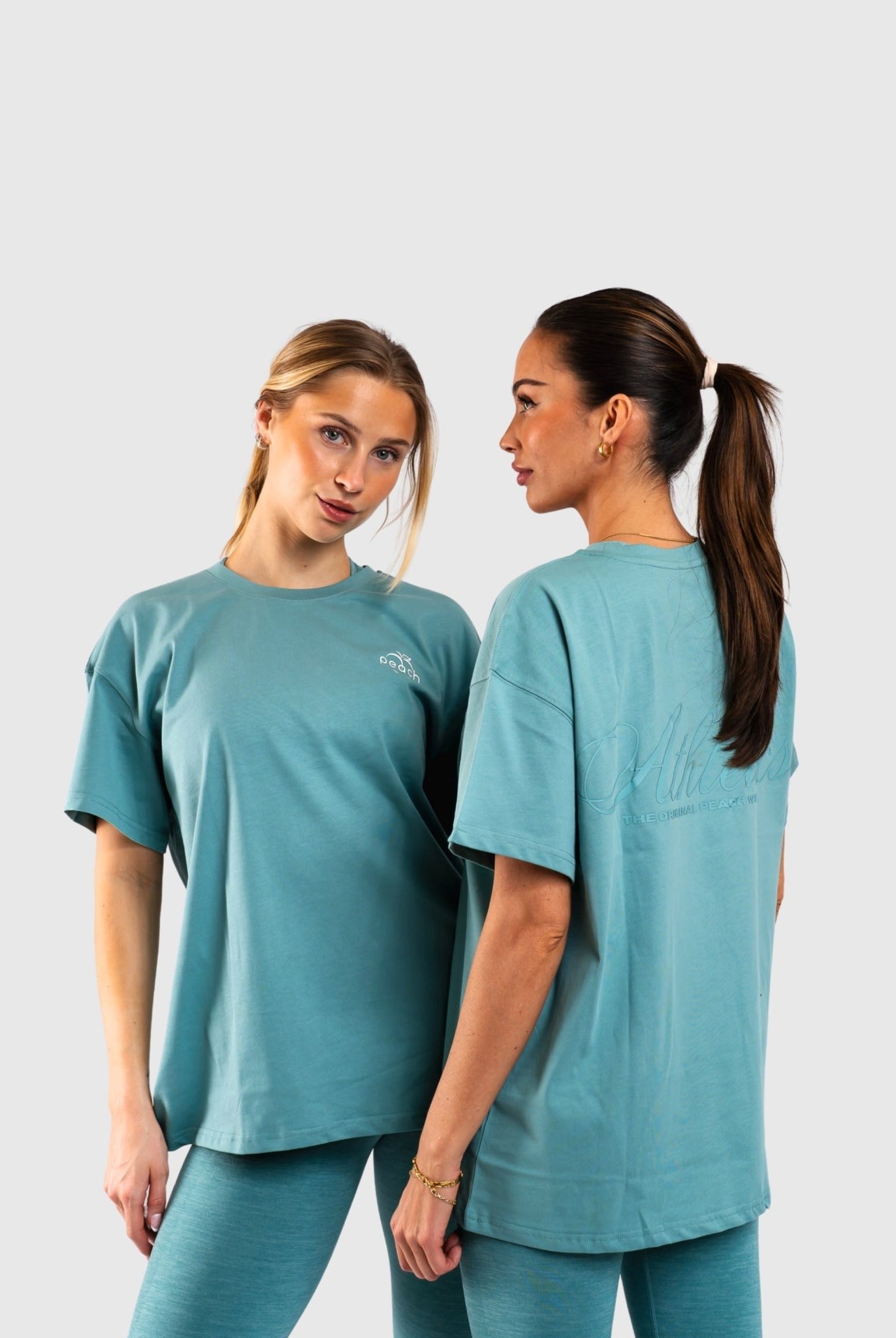 Green Ease Oversized T-Shirt - Peach Tights - T-shirt