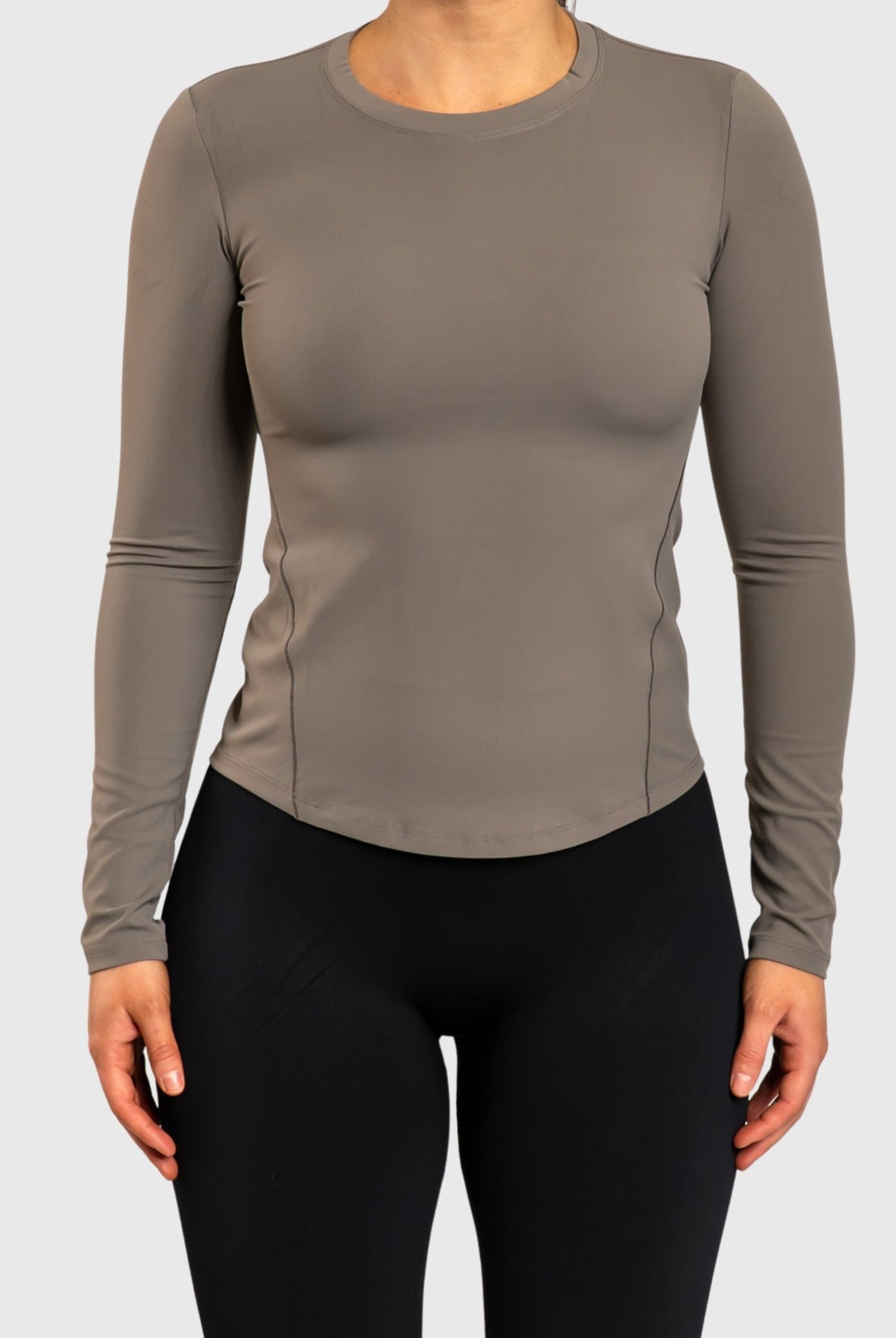 Grey Base Long Sleeve - Peach Tights - Long sleeve