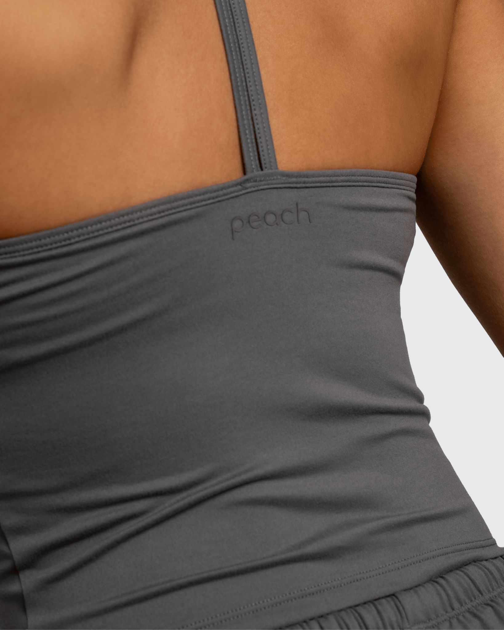 Grey Lounge Singlet - Peach Tights - Sports - Bra