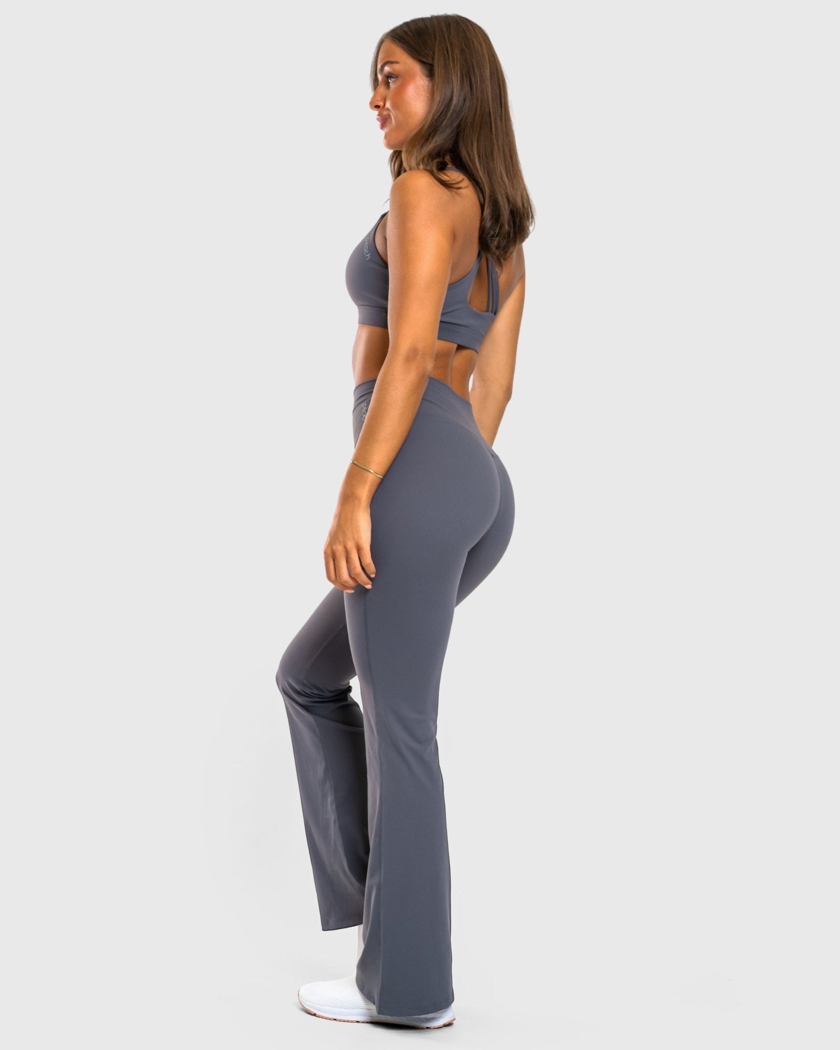 Grey Softelle Flared Pants - Peach Tights - Tights