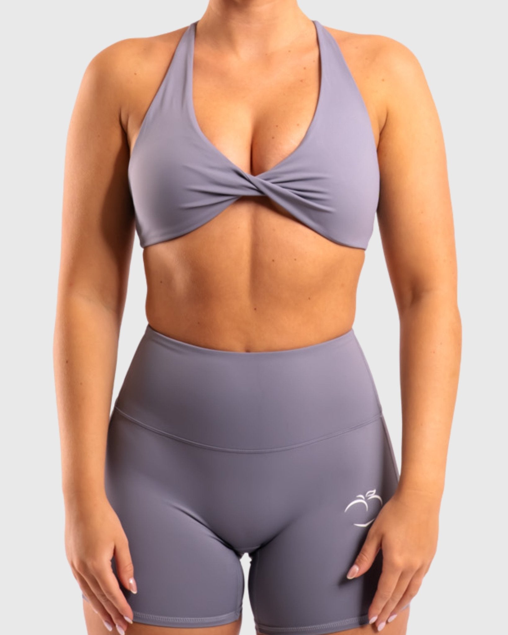 Grey Twist Sports - bra - Peach Tights - Sports - Bra