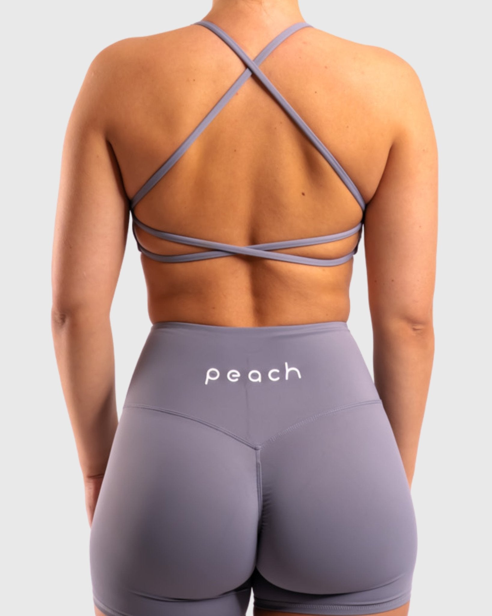 Grey Twist Sports - bra - Peach Tights - Sports - Bra