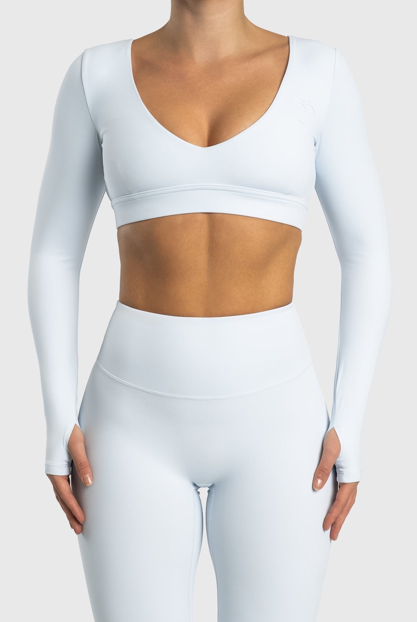 Light Blue Align Long Sleeve - Peach Tights - Long sleeve