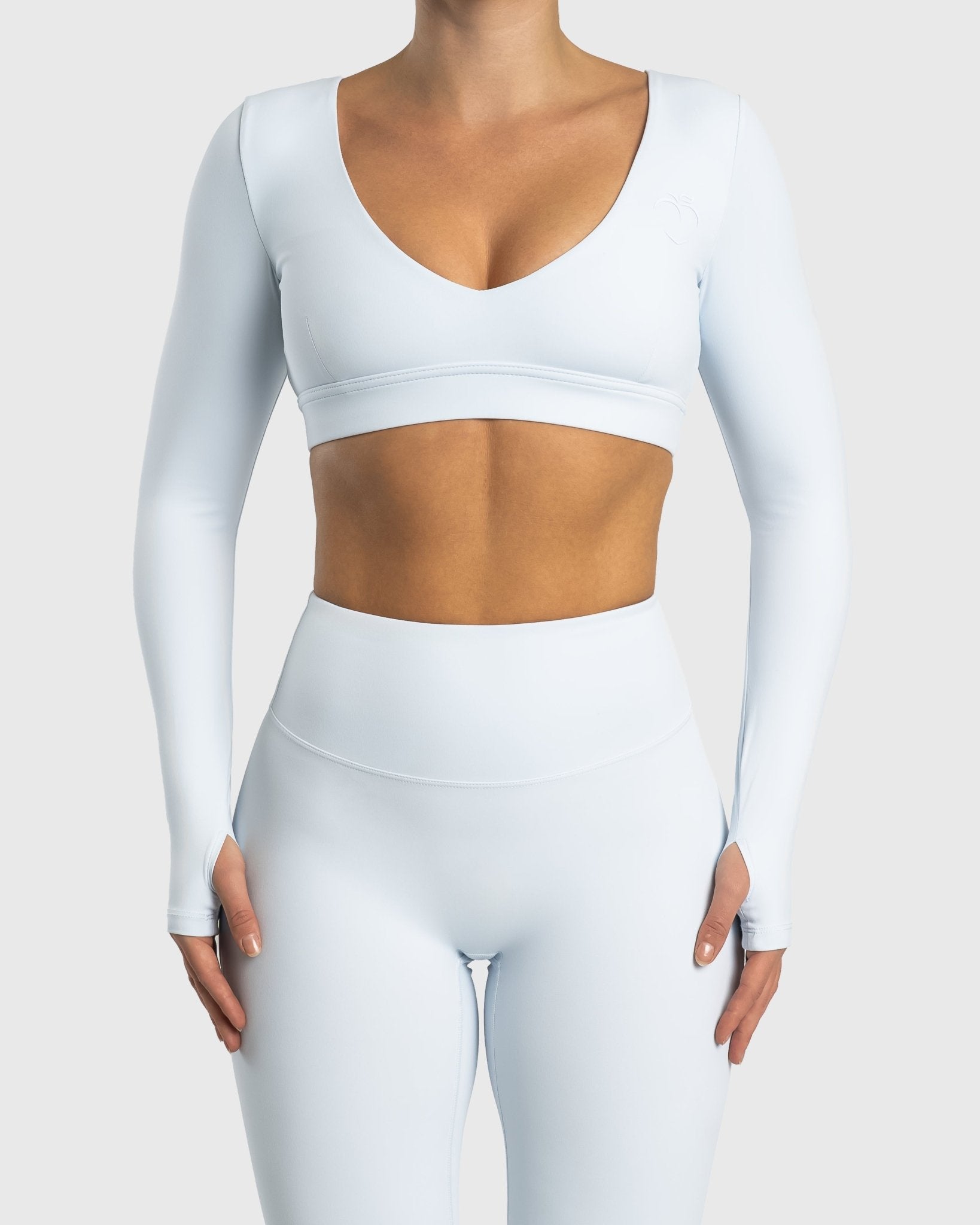 Light Blue Align Long Sleeve - Peach Tights - Long sleeve