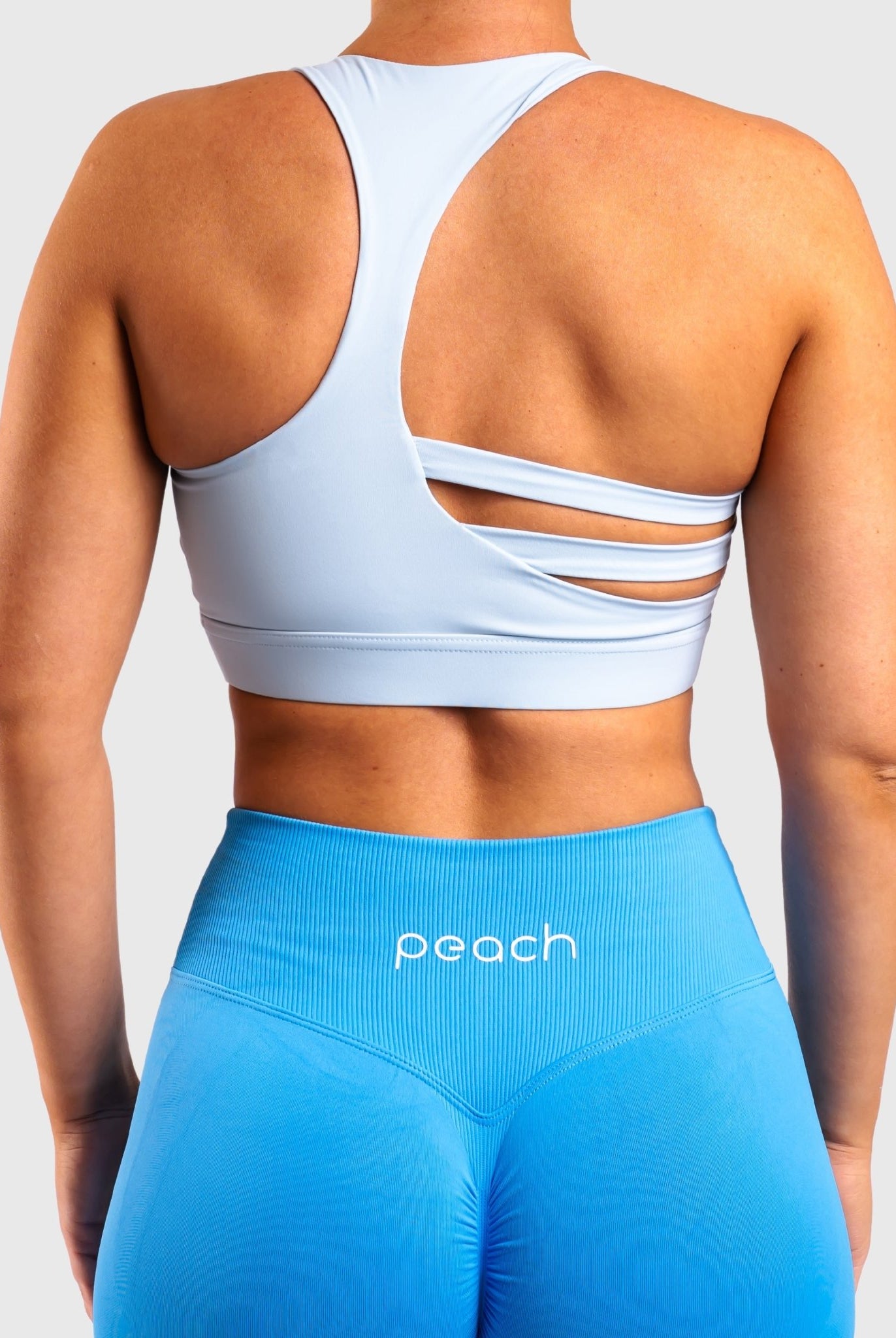 Light Blue Revive Sports-bra - Peach Tights - Sports-Bra