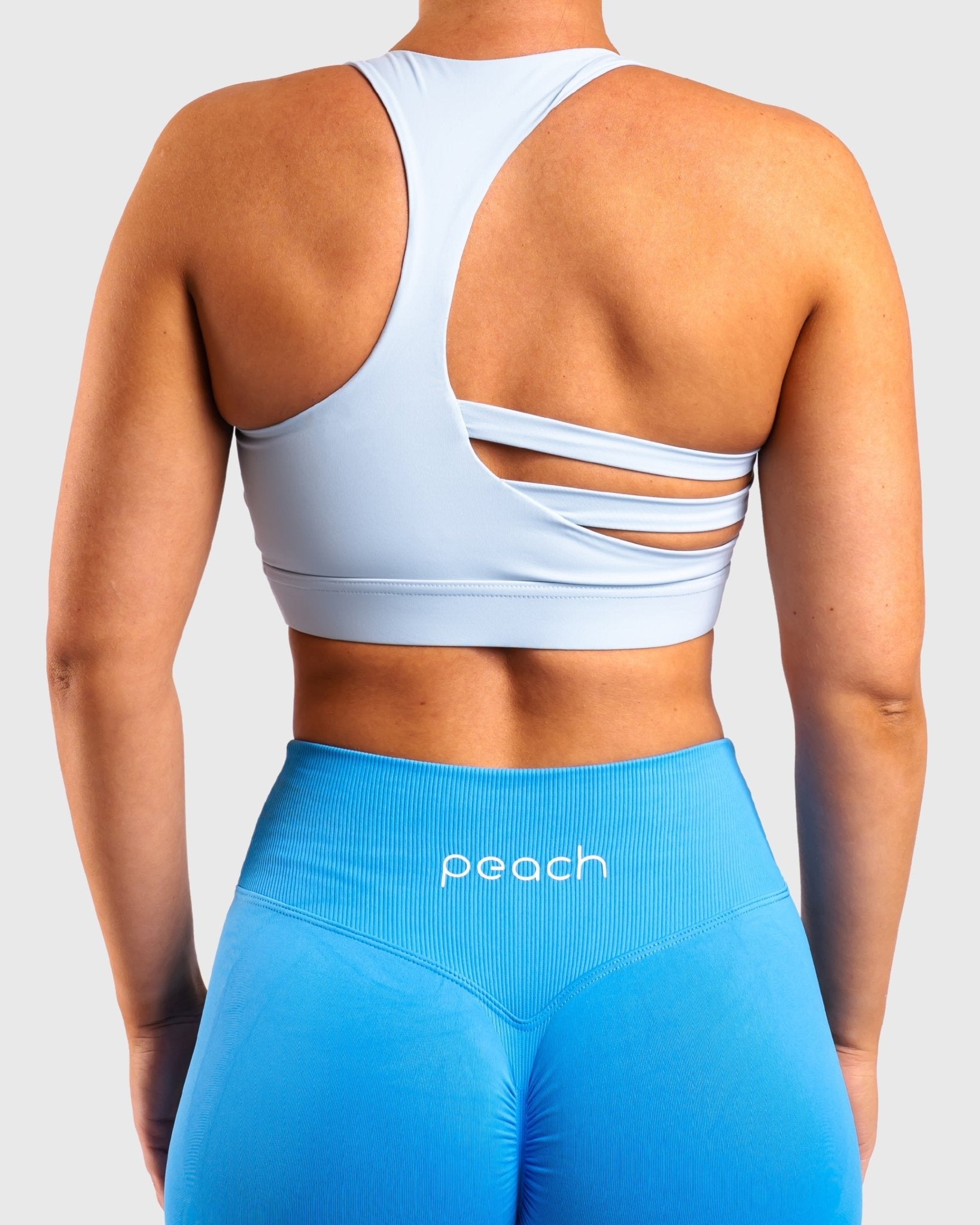 Light Blue Revive Sports-bra - Peach Tights - Sports-Bra