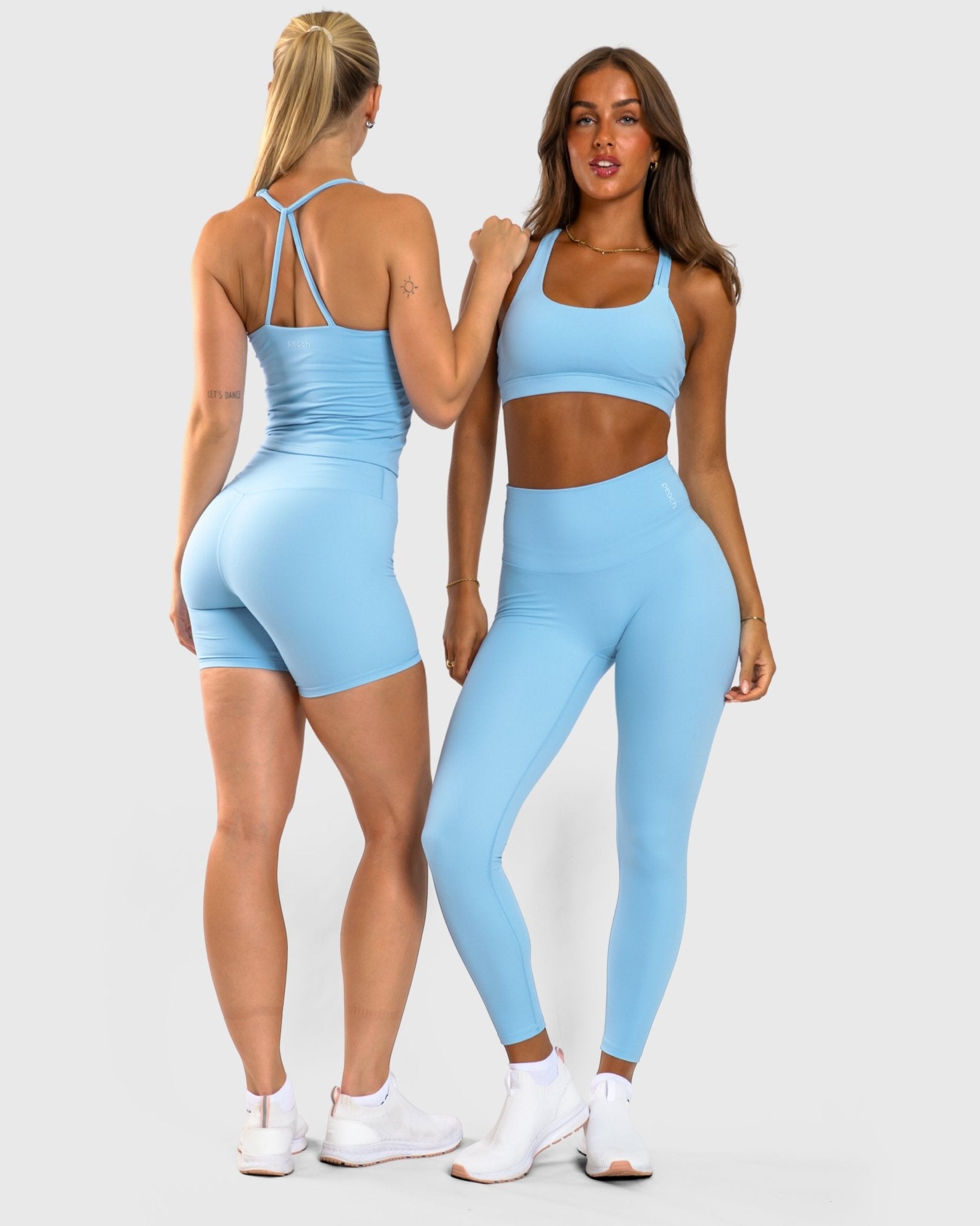 Light Blue Softelle Shorts - Peach Tights - Tights