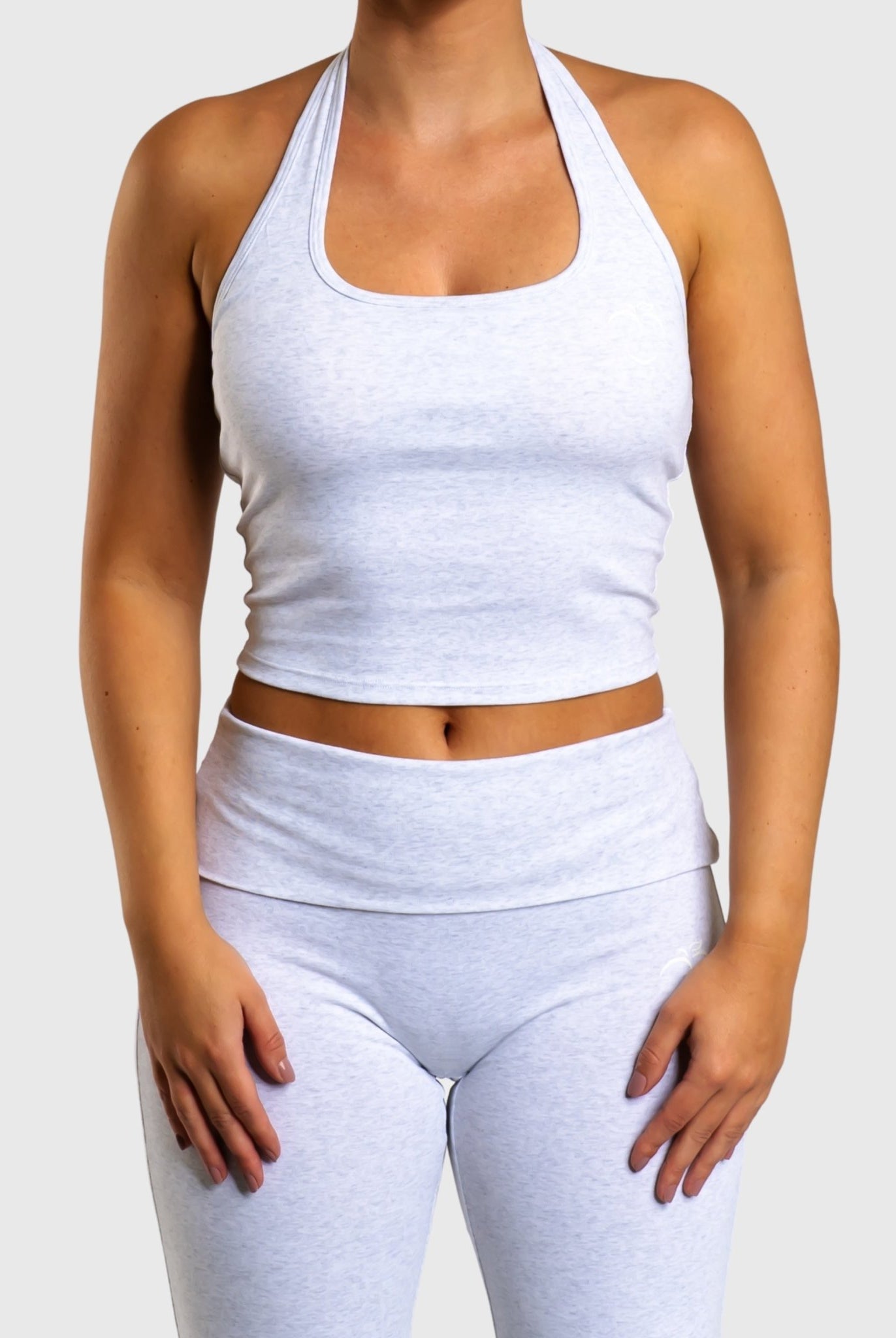 Light Grey Flow Halterneck Topp - Peach Tights - Topp