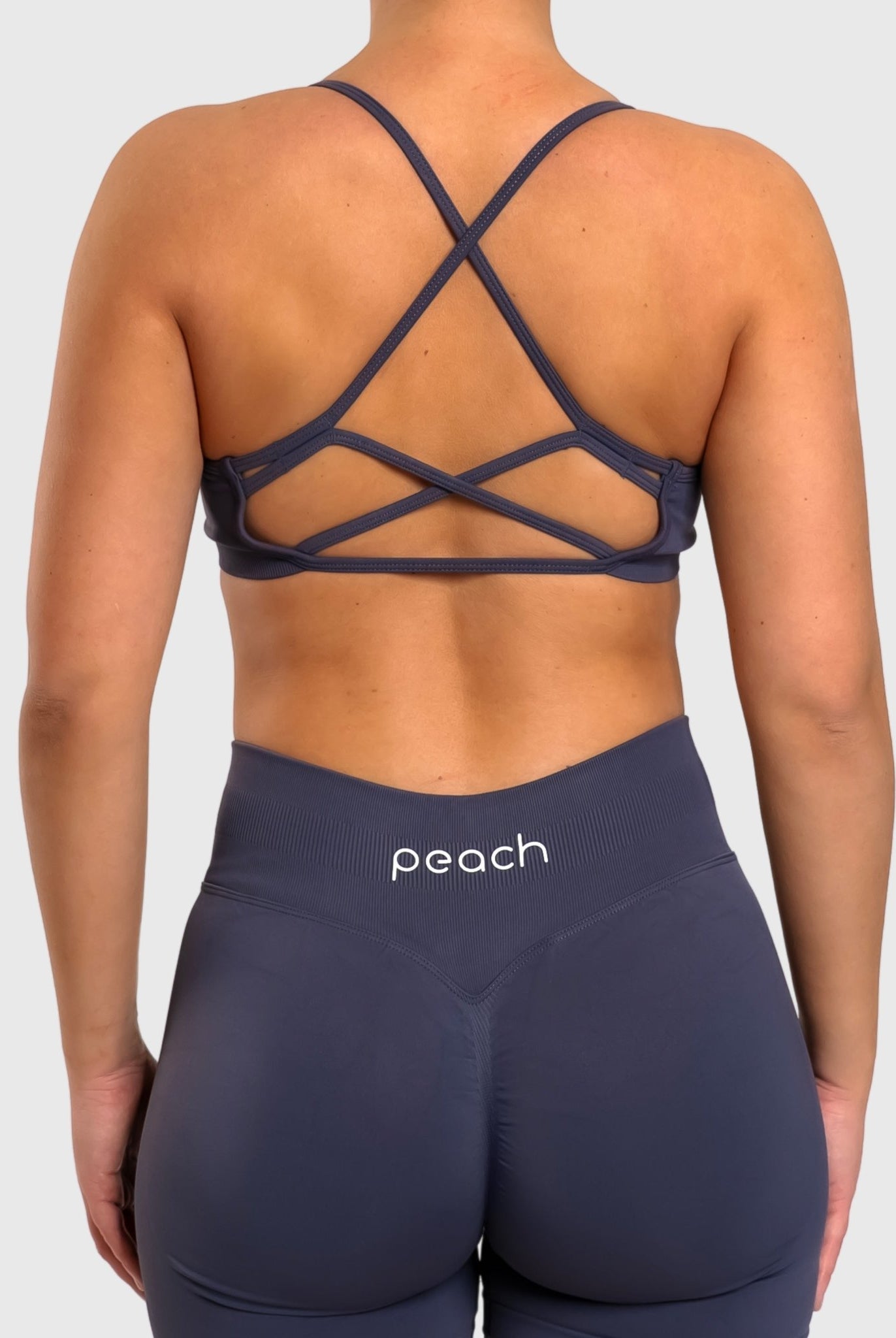 Steel Blue Impact Sports - bra - Peach Tights - Sports - Bra