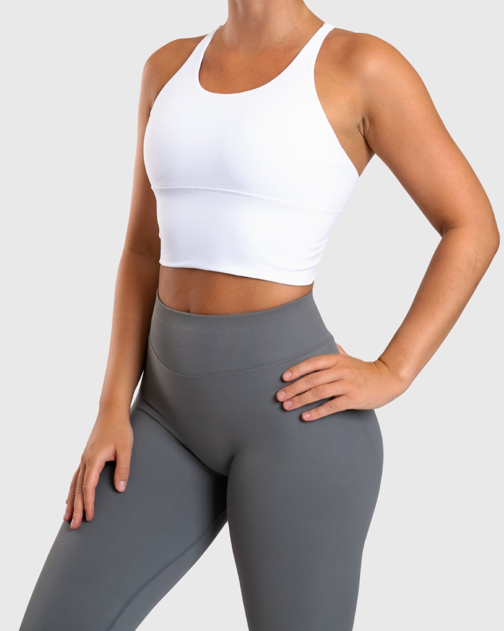 White Cross Topp - Peach Tights - Sports - Bra