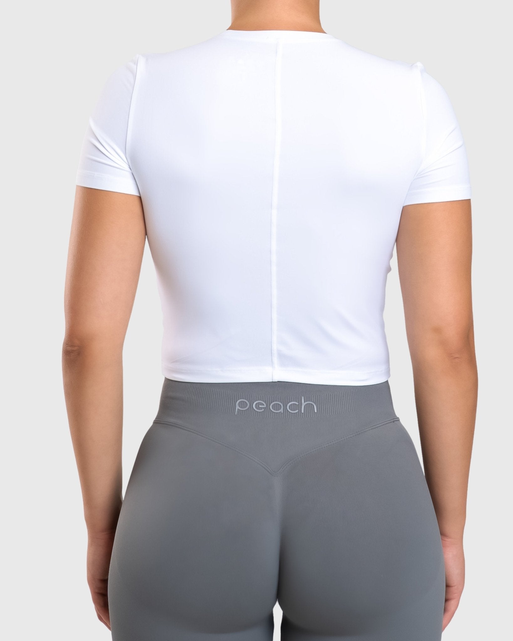White Dry - Fit Cropped T-shirt - Peach Tights - T-shirt