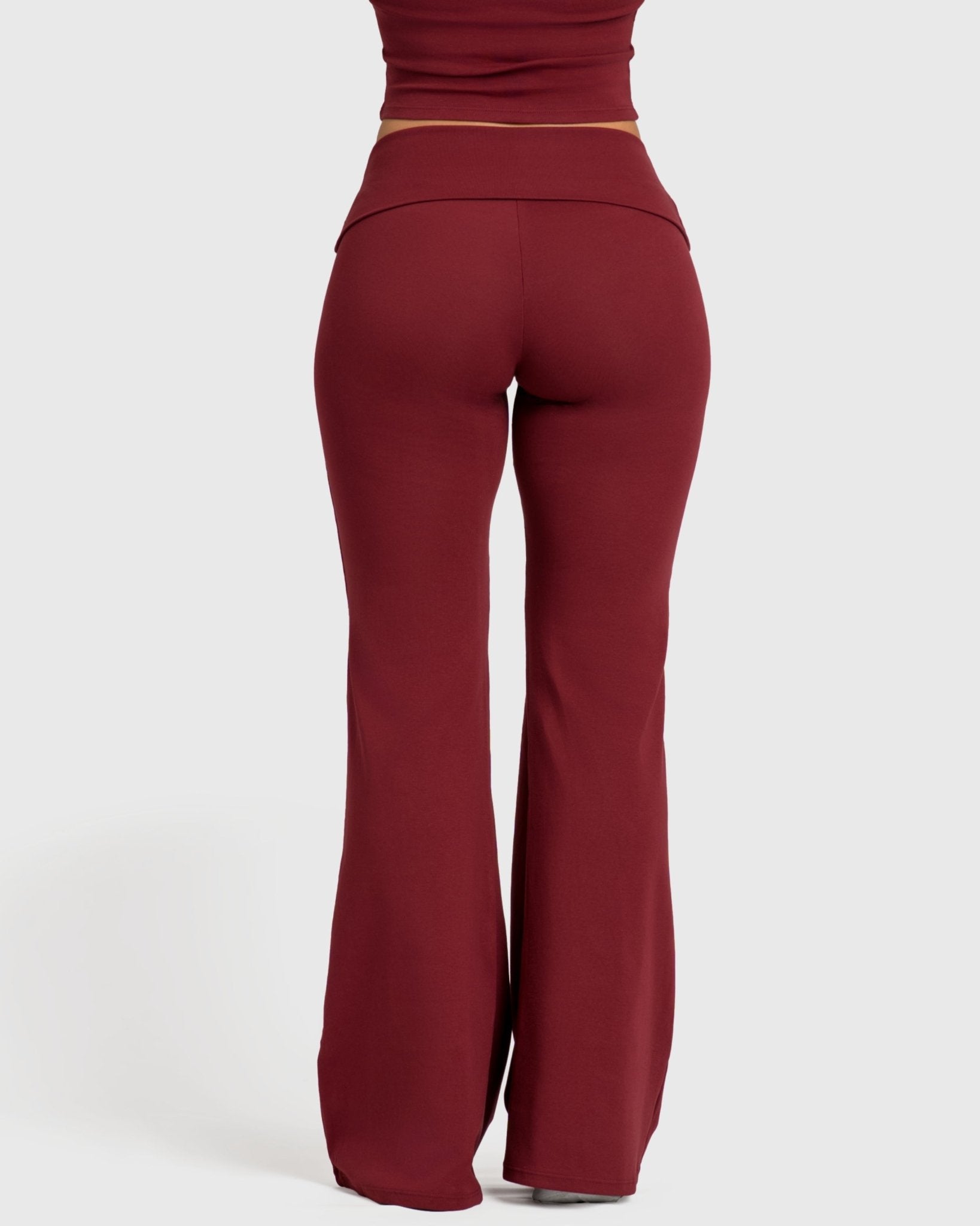 Wine Red Flow Yoga Pants - Peach Tights - Tights