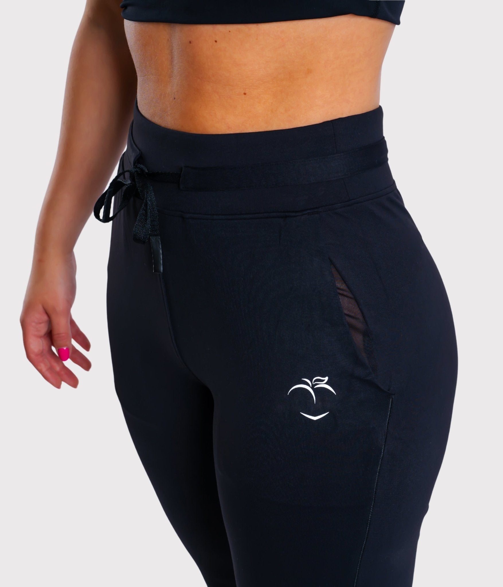 Black Active Sweatpants - Peach Tights - Sweatpants