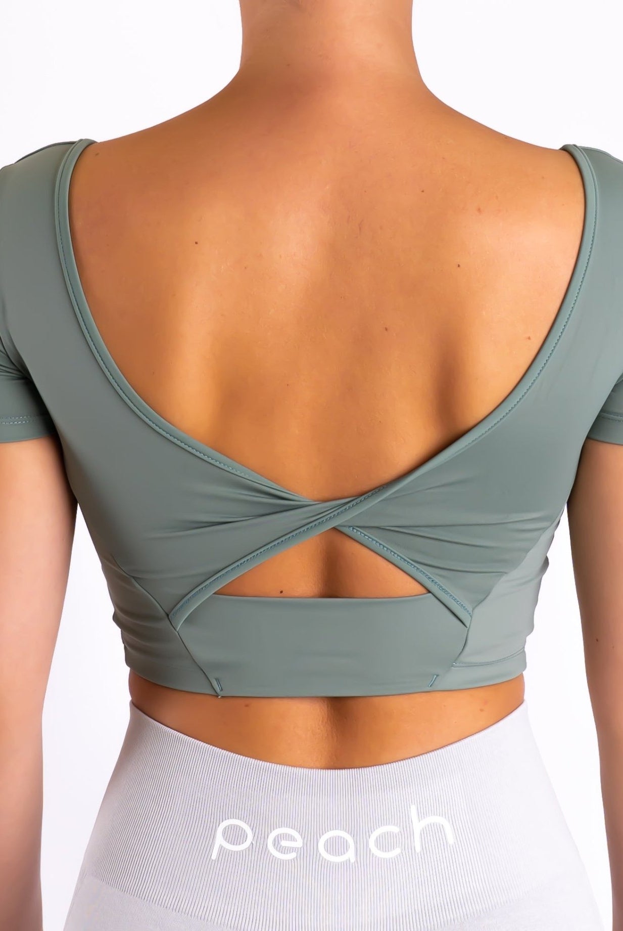 Green Bow T-shirt - Peach Tights -