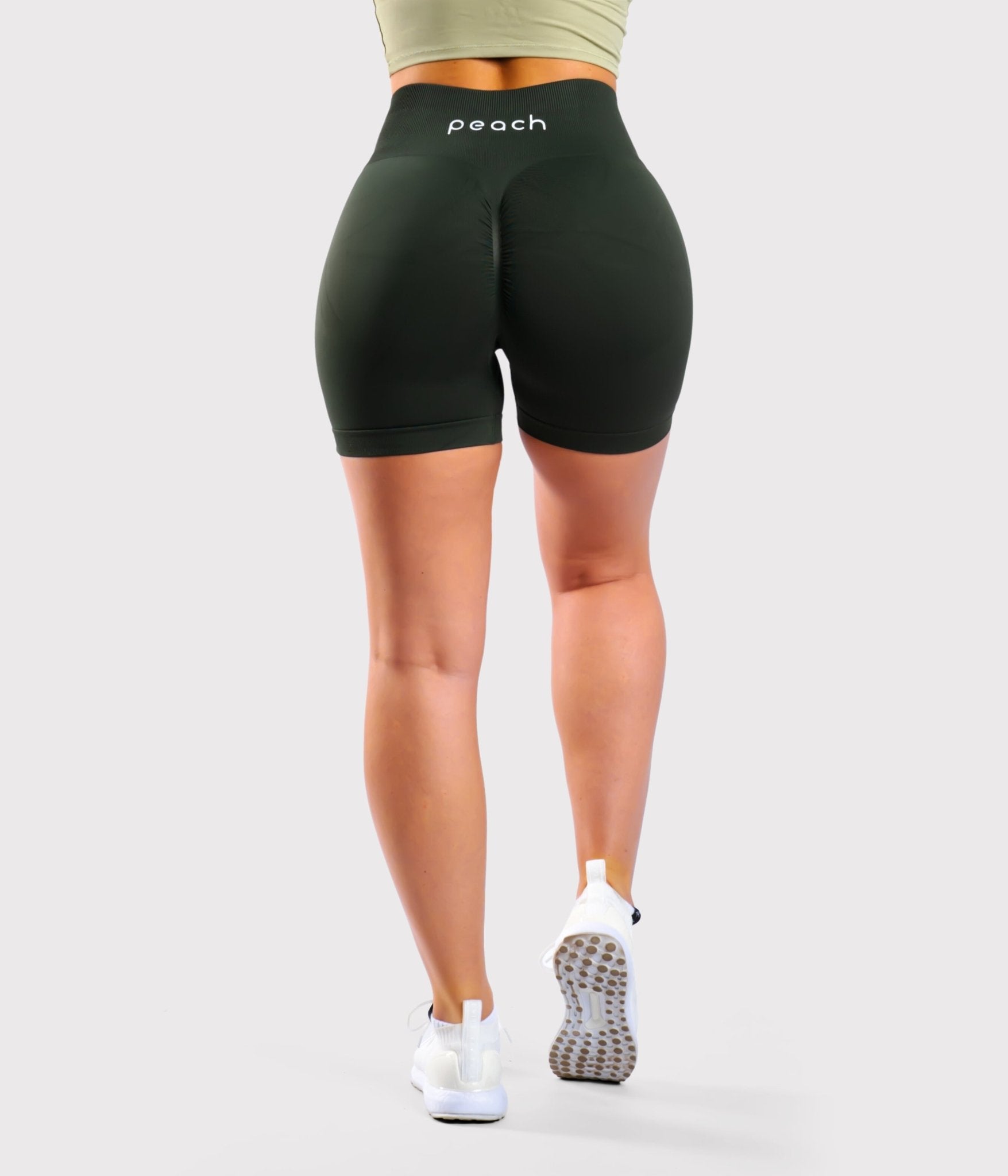 Hunter Green Agility Shorts - Peach Tights -