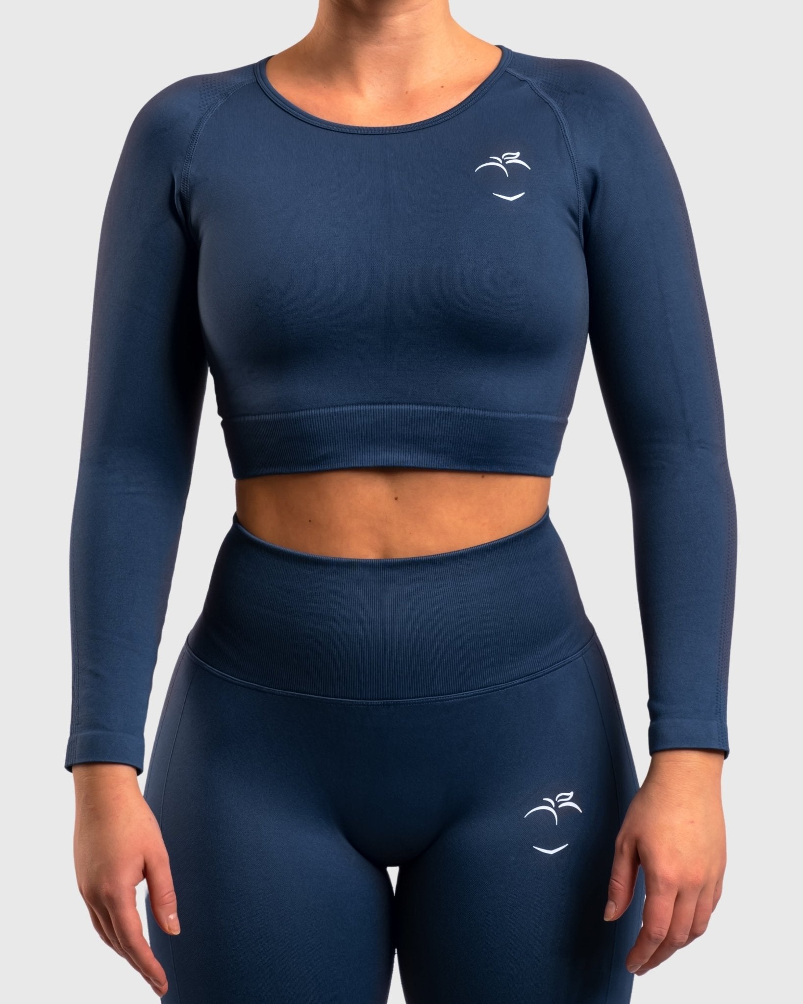Navy Blue Lux Seamless Long Sleeve - Peach Tights - Long sleeve