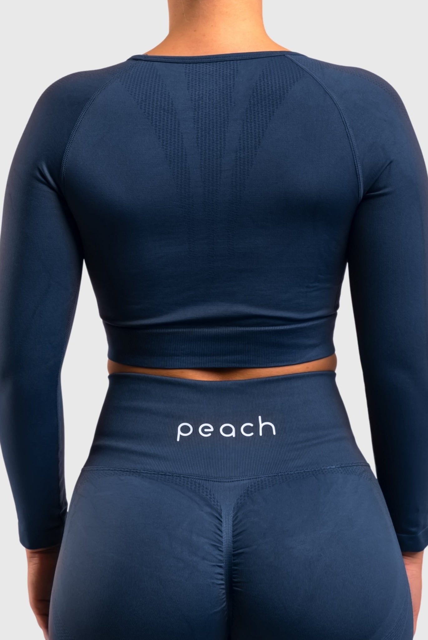 Navy Blue Lux Seamless Long Sleeve - Peach Tights - Long sleeve
