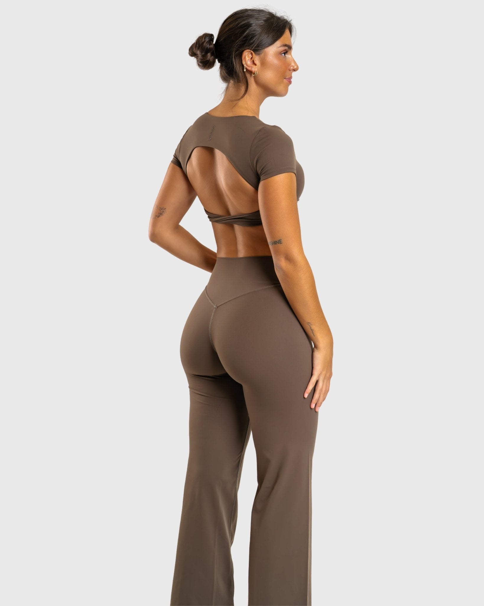 Ash Brown Divine Yoga Pants - Peach Tights - Tights