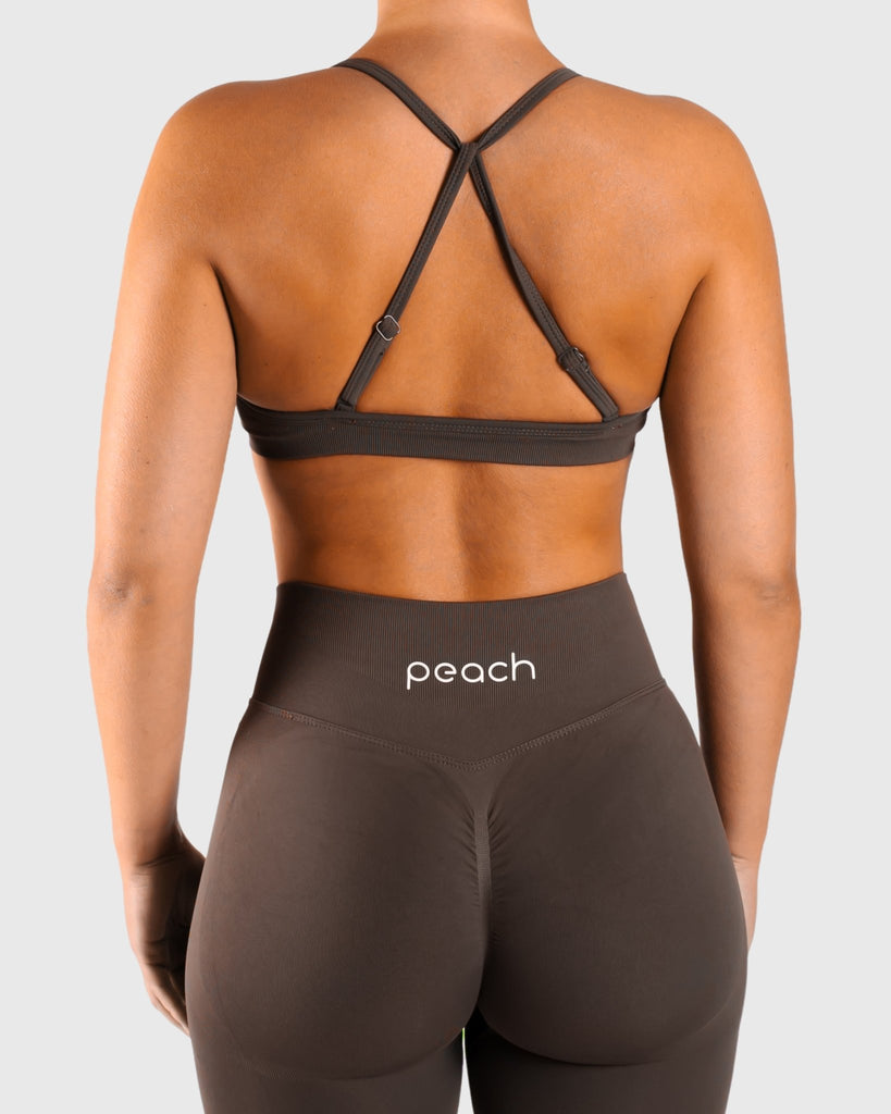 Ash Brown Vivid Sports - bra - Peach Tights - Sports - Bra