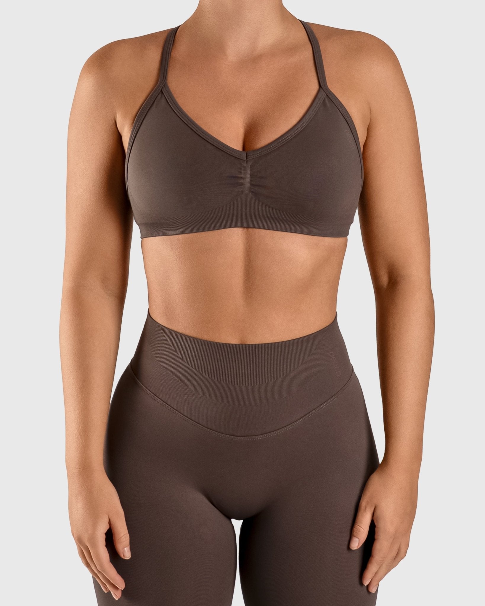 Ash Brown Vivid Sports - bra - Peach Tights - Sports - Bra