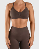 Ash Brown Vivid Sports - bra - Peach Tights - Sports - Bra