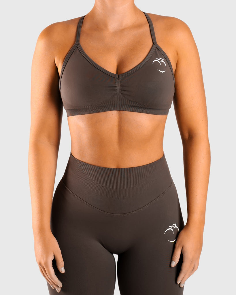 Ash Brown Vivid Sports - bra - Peach Tights - Sports - Bra