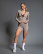 Beige Define Jacket - Peach Tights - Jacket