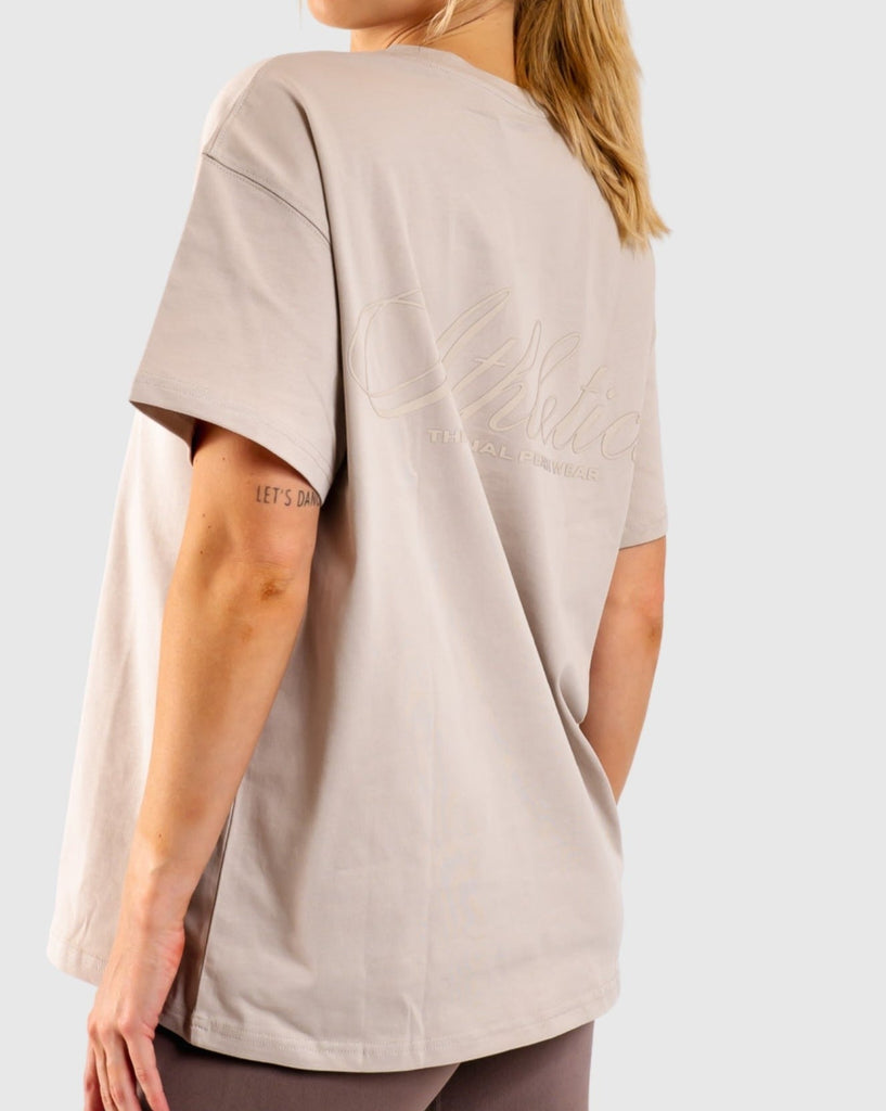 Beige Ease Oversized T-Shirt - Peach Tights - T-shirt