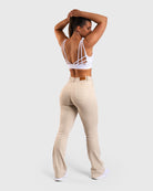 Beige Flared Jeans - Peach Tights - Jeans