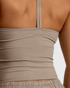 Beige Lounge Singlet - Peach Tights - Sports - Bra