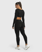 Black Align Long Sleeve - Peach Tights - Long sleeve
