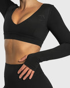 Black Align Long Sleeve - Peach Tights - Long sleeve
