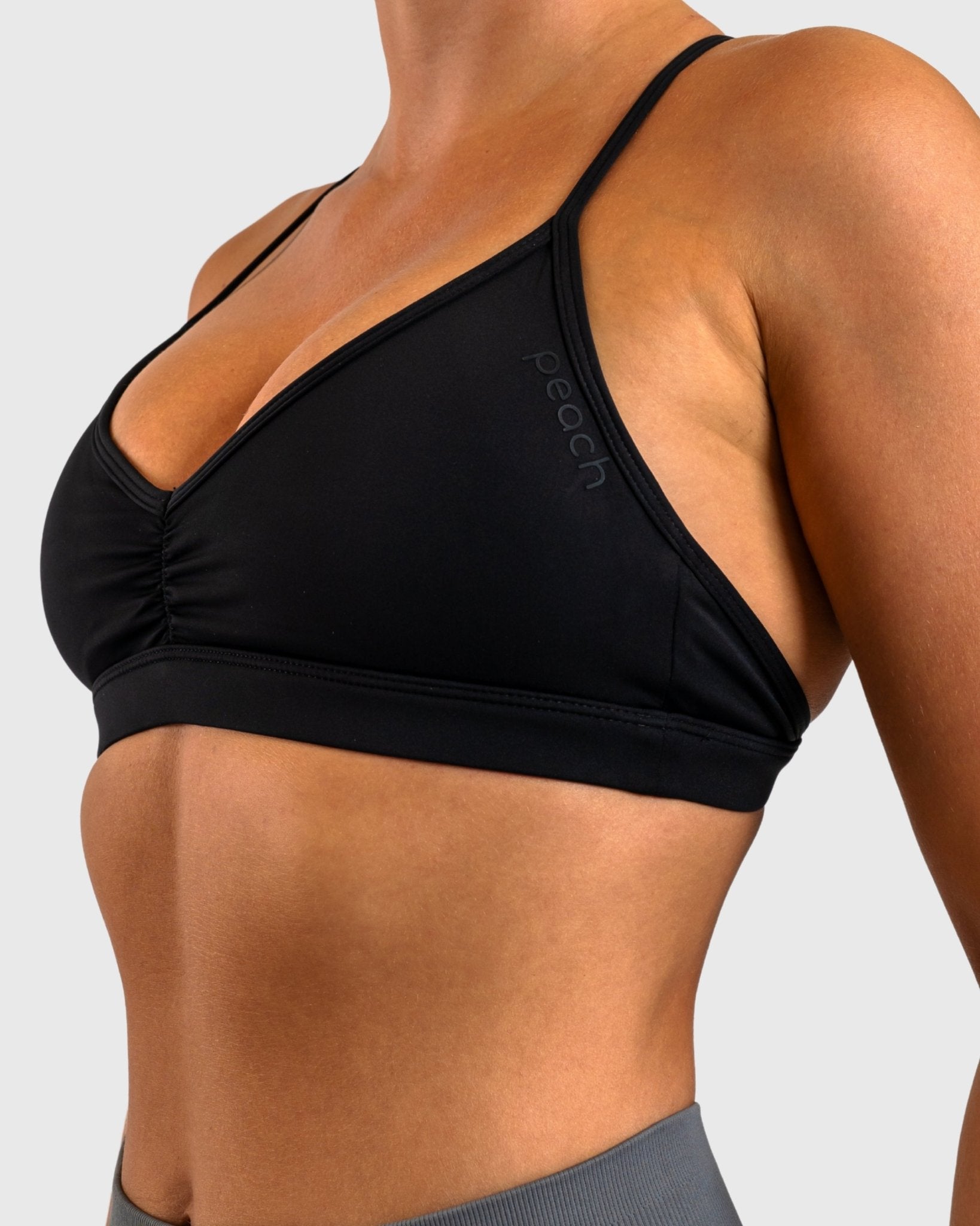 Black Athleisure Sports - bra - Peach Tights - Sports - Bra