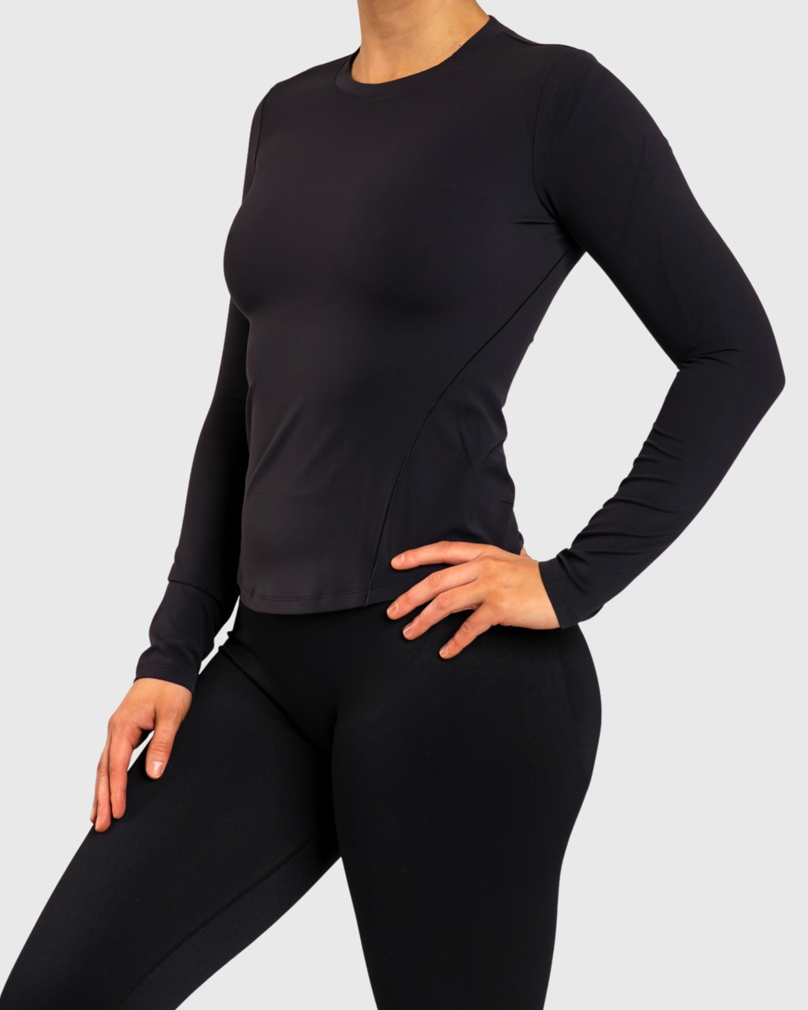 Black Base Long Sleeve - Peach Tights - Long sleeve