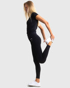 Black Classic Deluxe Mid Waist Tights - Peach Tights - Tights