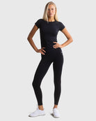 Black Classic Deluxe Mid Waist Tights - Peach Tights - Tights