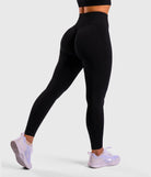 Black Deluxe Mid Waist Tights - Peach Tights - Tights