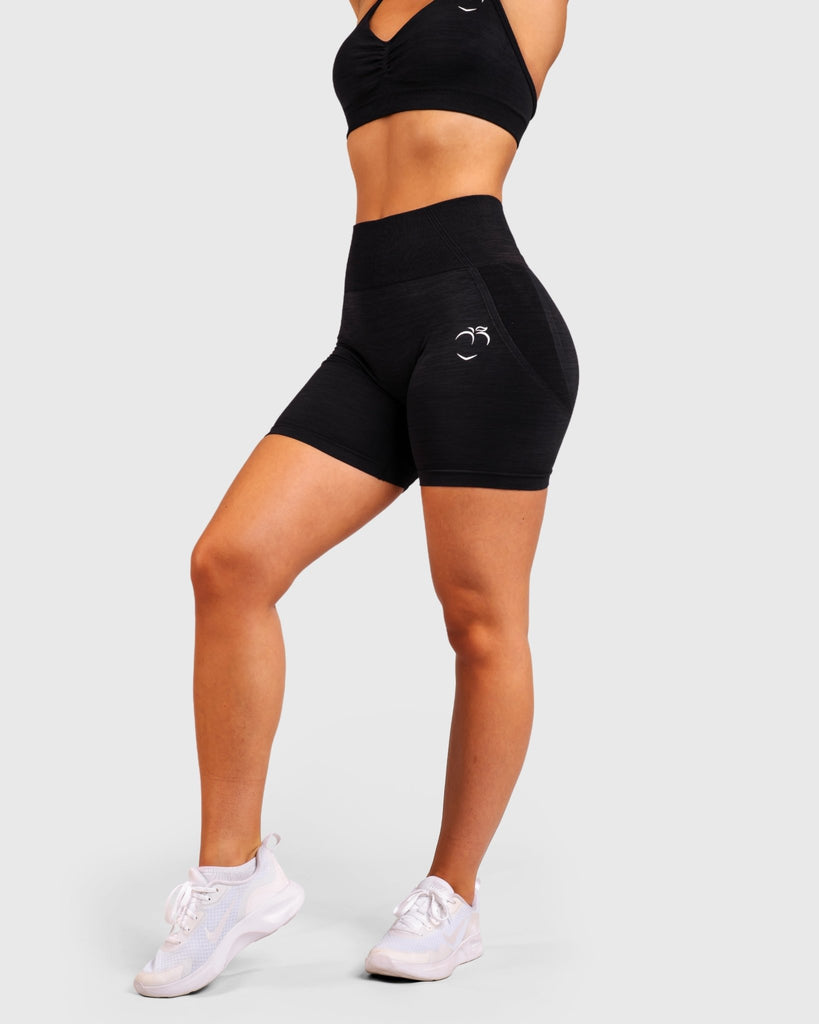 Black Elevate Shorts - Peach Tights - Shorts