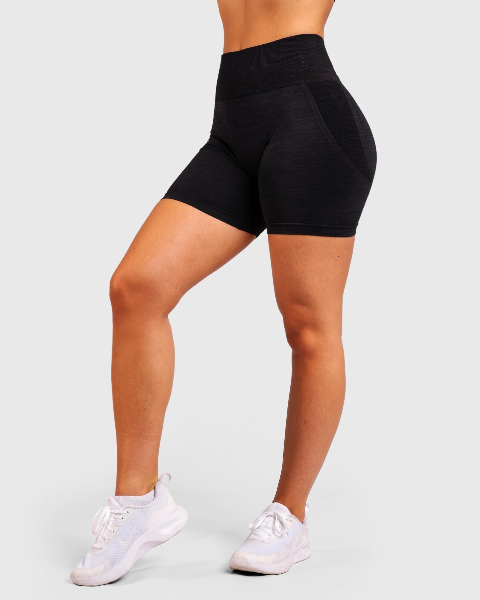 Black Elevate Shorts - Peach Tights - Shorts
