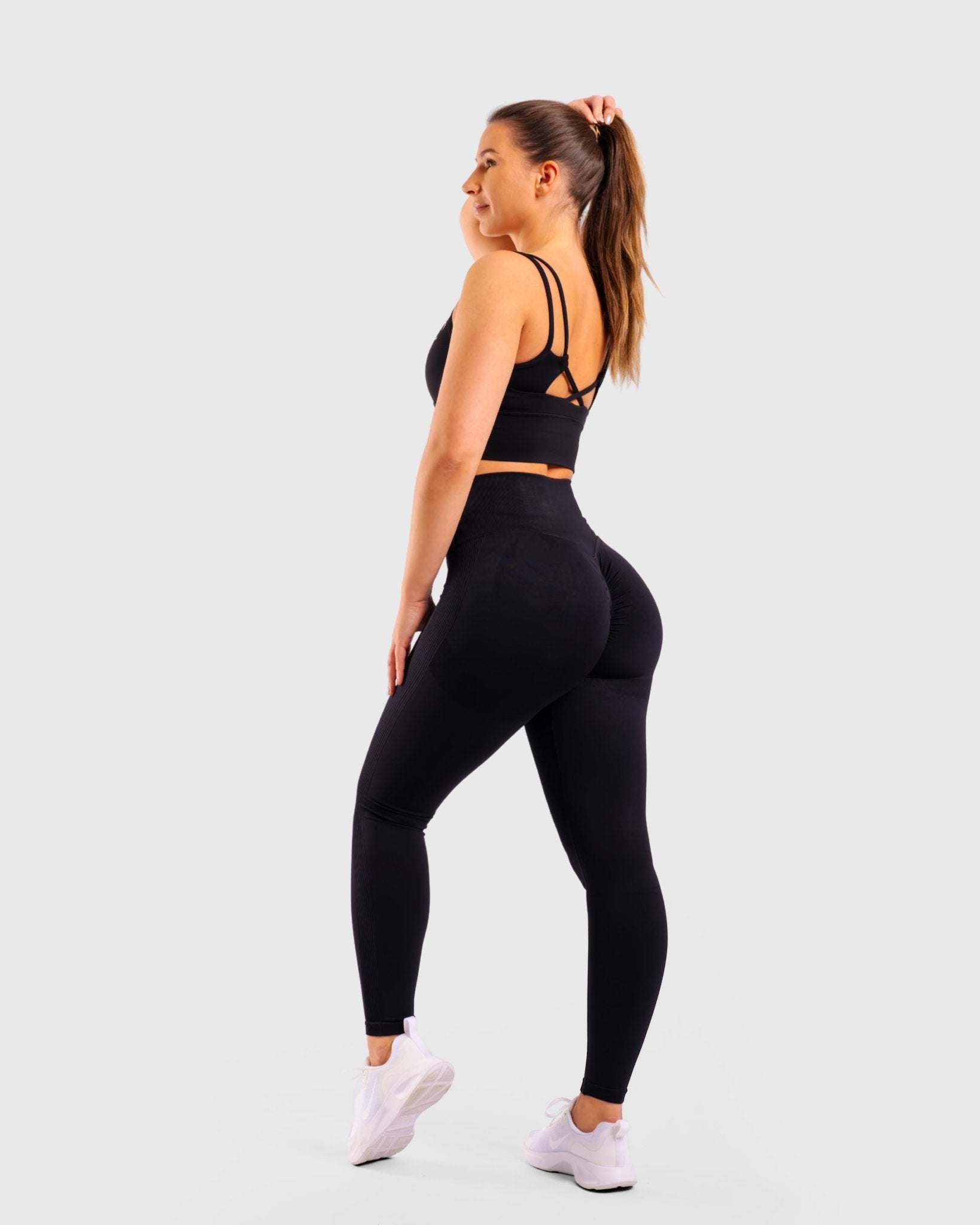 Black High Waist Tights - Peach Tights - Tights